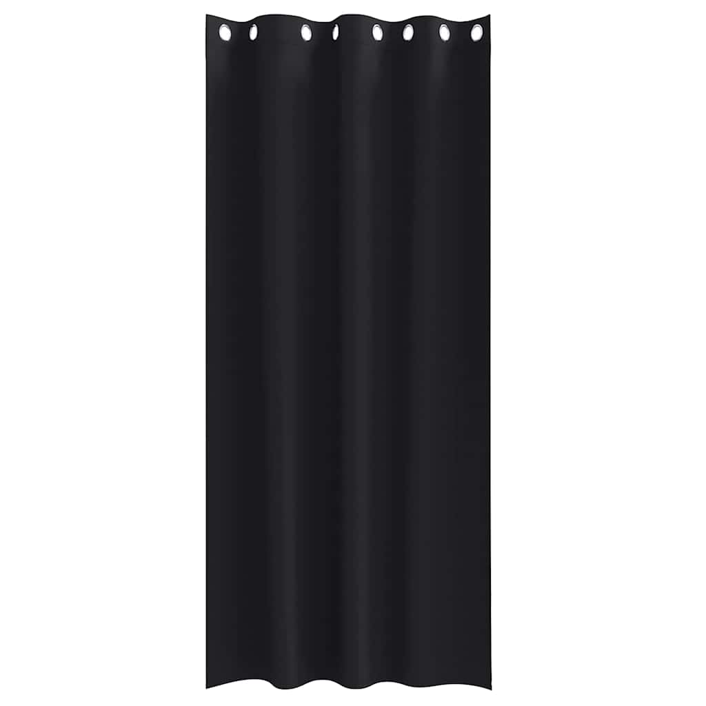vidaXL Blackout Curtains with Rings 2 pcs Black 245 x 140 cm Polyester