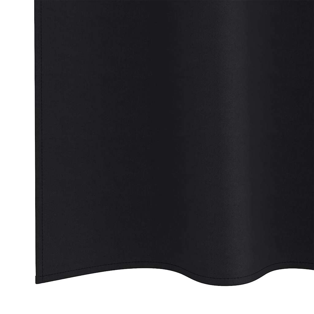 vidaXL Blackout Curtains with Rings 2 pcs Black 260 x 140 cm Polyester