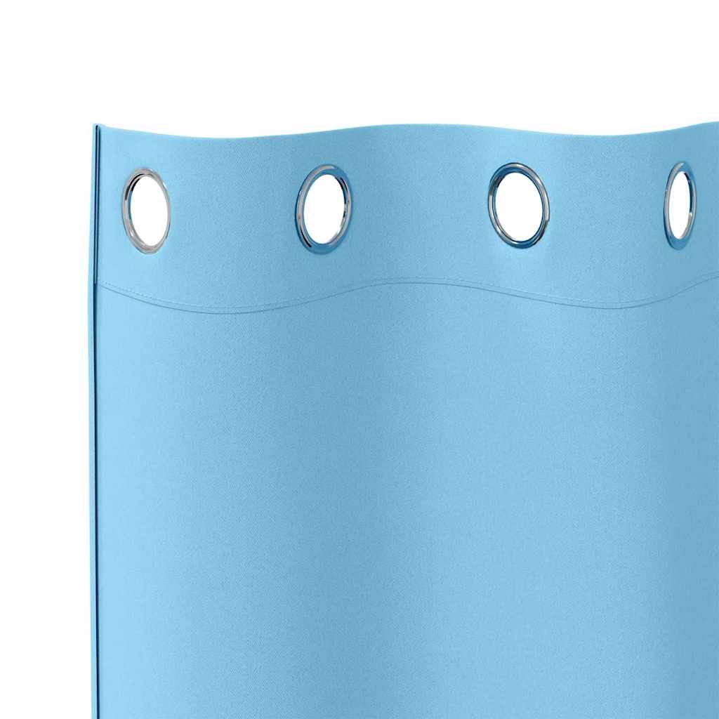 vidaXL Blackout Curtains with Rings 2 pcs Light Blue 245 x 140 cm