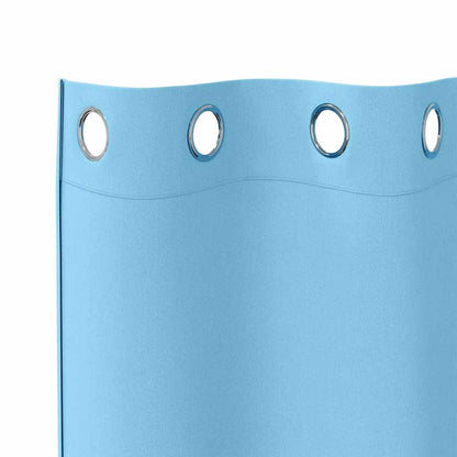 vidaXL Blackout Curtains with Rings 2 pcs Light Blue 245 x 140 cm