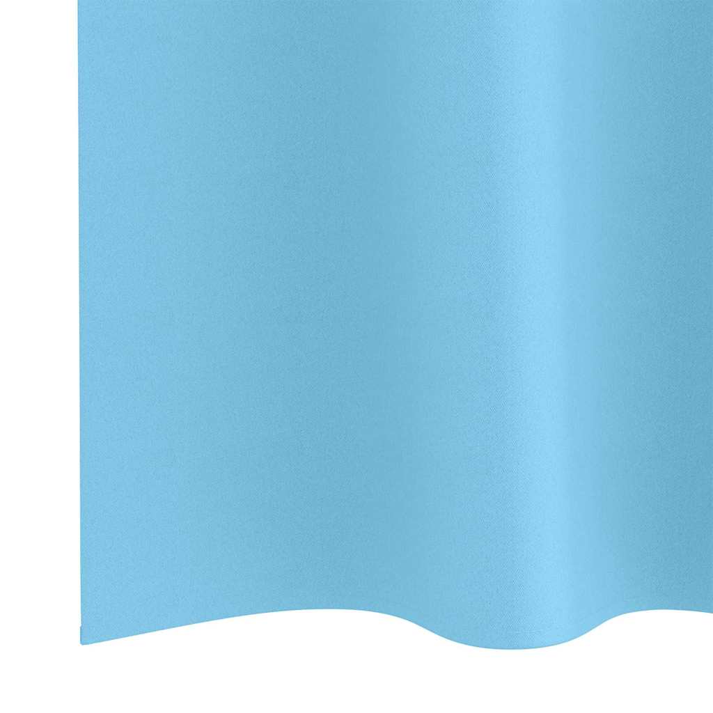 vidaXL Blackout Curtains with Rings 2 pcs Light Blue 245 x 140 cm