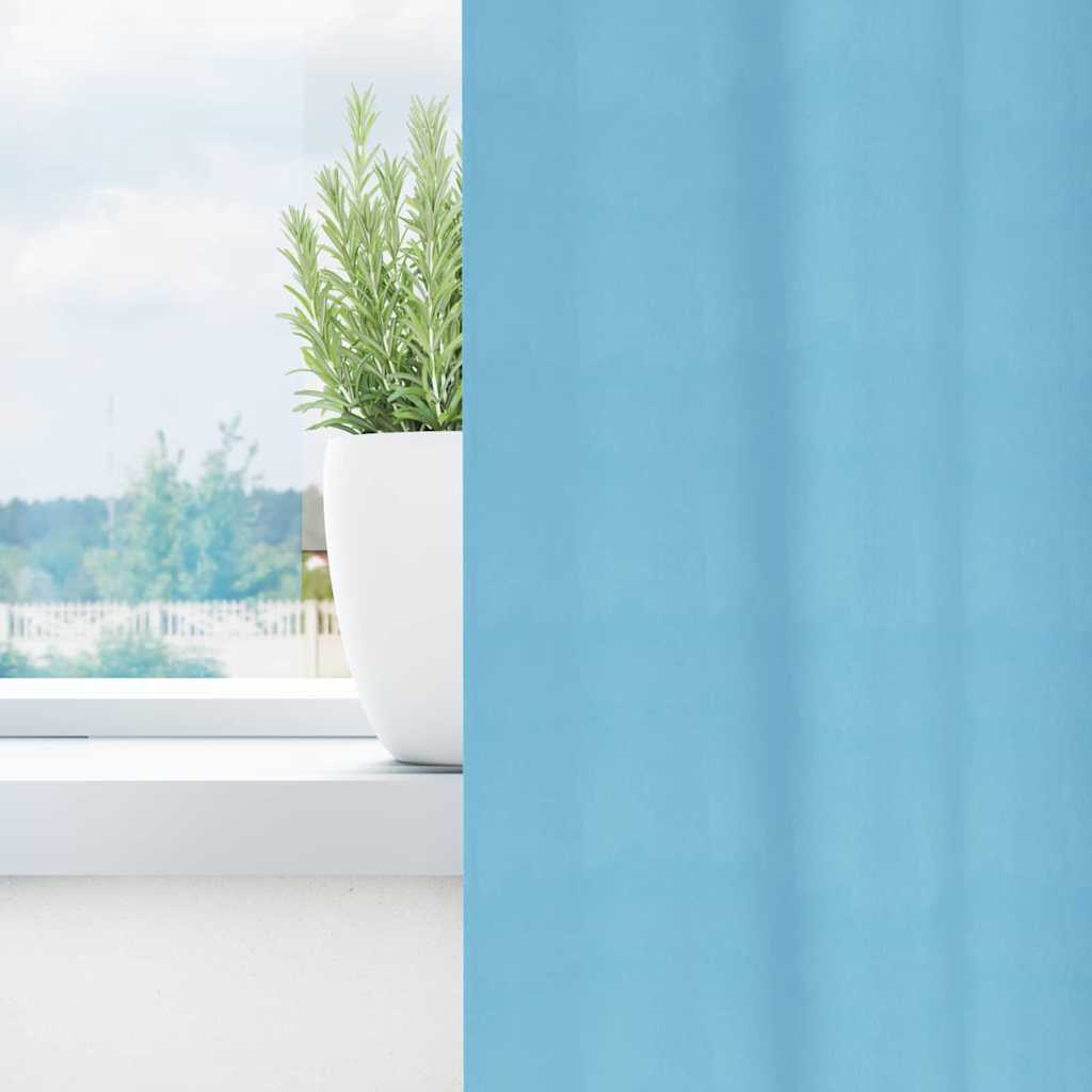 vidaXL Blackout Curtains with Rings 2 pcs Light Blue 245 x 140 cm