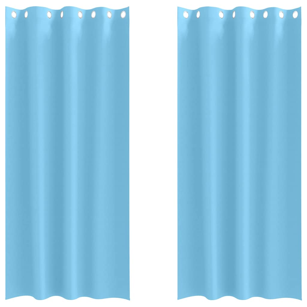 vidaXL Blackout Curtains with Rings 2 pcs Light Blue 245 x 140 cm