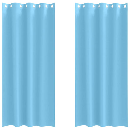 vidaXL Blackout Curtains with Rings 2 pcs Light Blue 245 x 140 cm