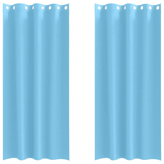 vidaXL Blackout Curtains with Rings 2 pcs Light Blue 245 x 140 cm