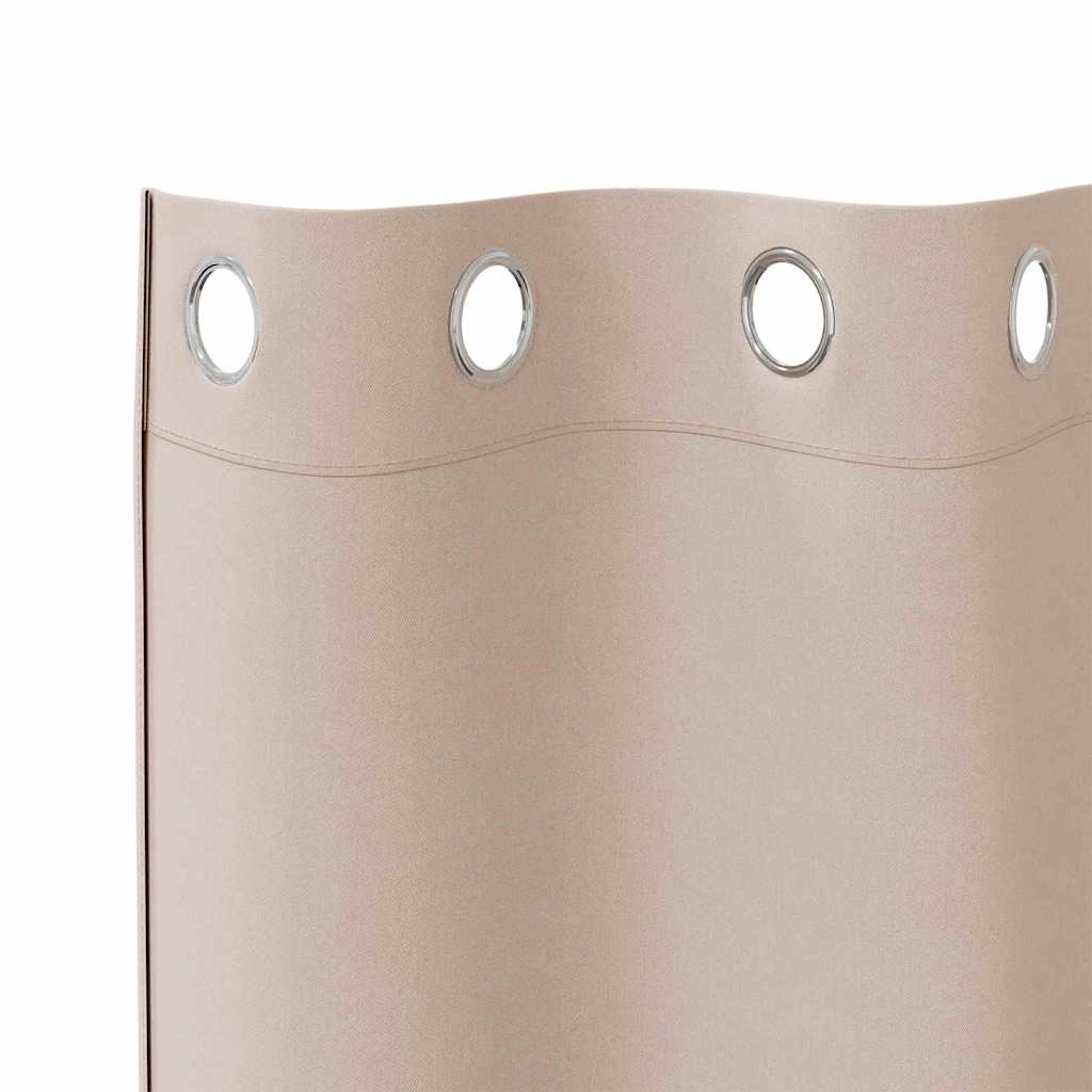 vidaXL Blackout Curtains with Rings 2 pcs Taupe 245 x 140 cm Polyester