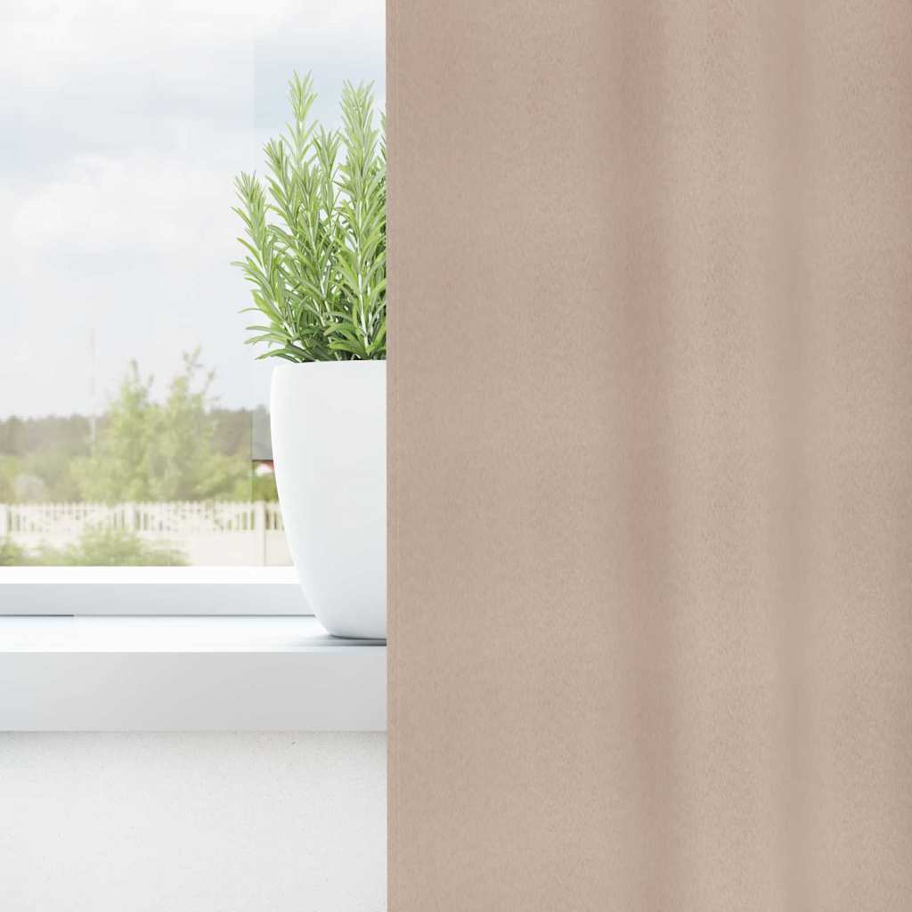 vidaXL Blackout Curtains with Rings 2 pcs Taupe 245 x 140 cm Polyester