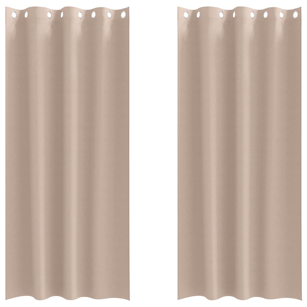 vidaXL Blackout Curtains with Rings 2 pcs Taupe 245 x 140 cm Polyester