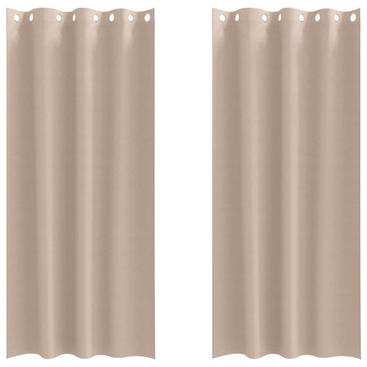 vidaXL Blackout Curtains with Rings 2 pcs Taupe 245 x 140 cm Polyester