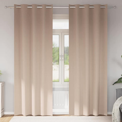 vidaXL Blackout Curtains with Rings 2 pcs Taupe 260 x 140 cm Polyester