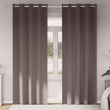 vidaXL Blackout Curtains with Rings 2 pcs Dark Brown 225 x 140 cm