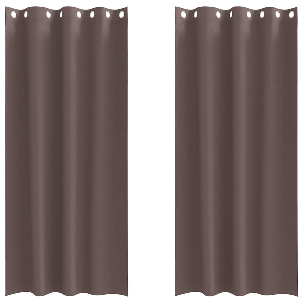 vidaXL Blackout Curtains with Rings 2 pcs Dark Brown 225 x 140 cm