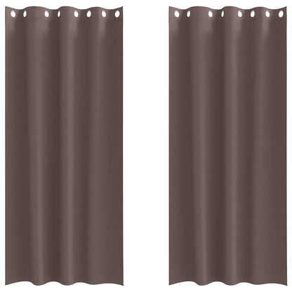 vidaXL Blackout Curtains with Rings 2 pcs Dark Brown 225 x 140 cm