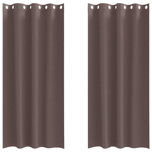 vidaXL Blackout Curtains with Rings 2 pcs Dark Brown 245 x 140 cm