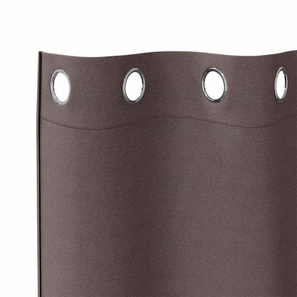 vidaXL Blackout Curtains with Rings 2 pcs Dark Brown 260 x 140 cm
