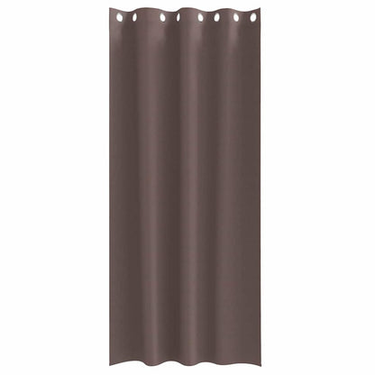 vidaXL Blackout Curtains with Rings 2 pcs Dark Brown 260 x 140 cm