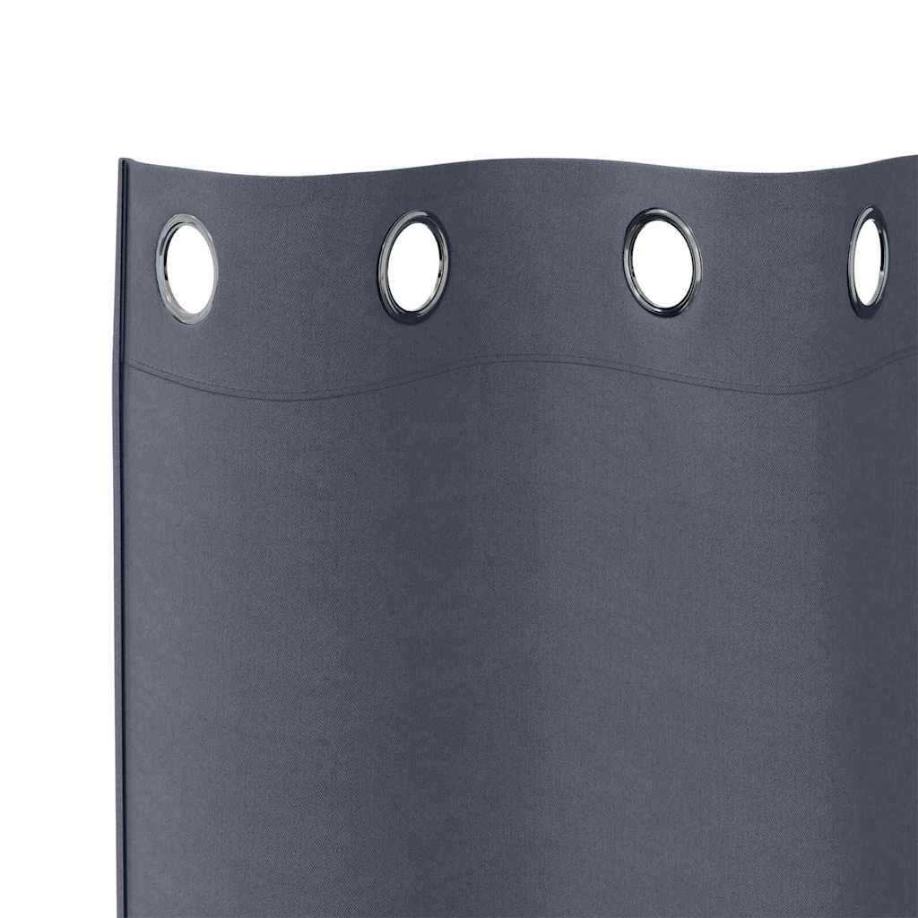 vidaXL Blackout Curtains with Rings 2 pcs Anthracite 225 x 140 cm