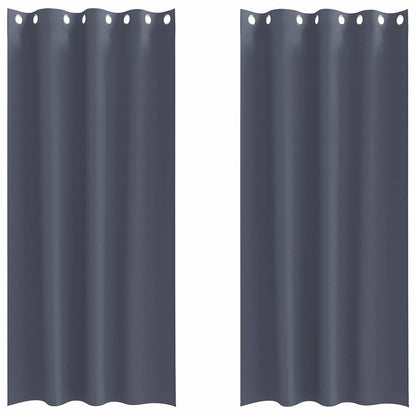 vidaXL Blackout Curtains with Rings 2 pcs Anthracite 225 x 140 cm