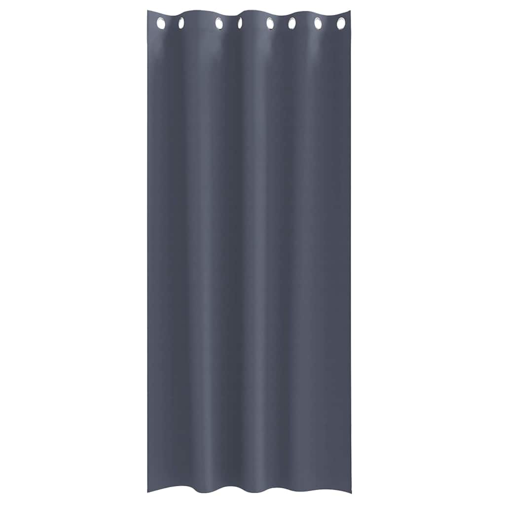 vidaXL Blackout Curtains with Rings 2 pcs Anthracite 225 x 140 cm