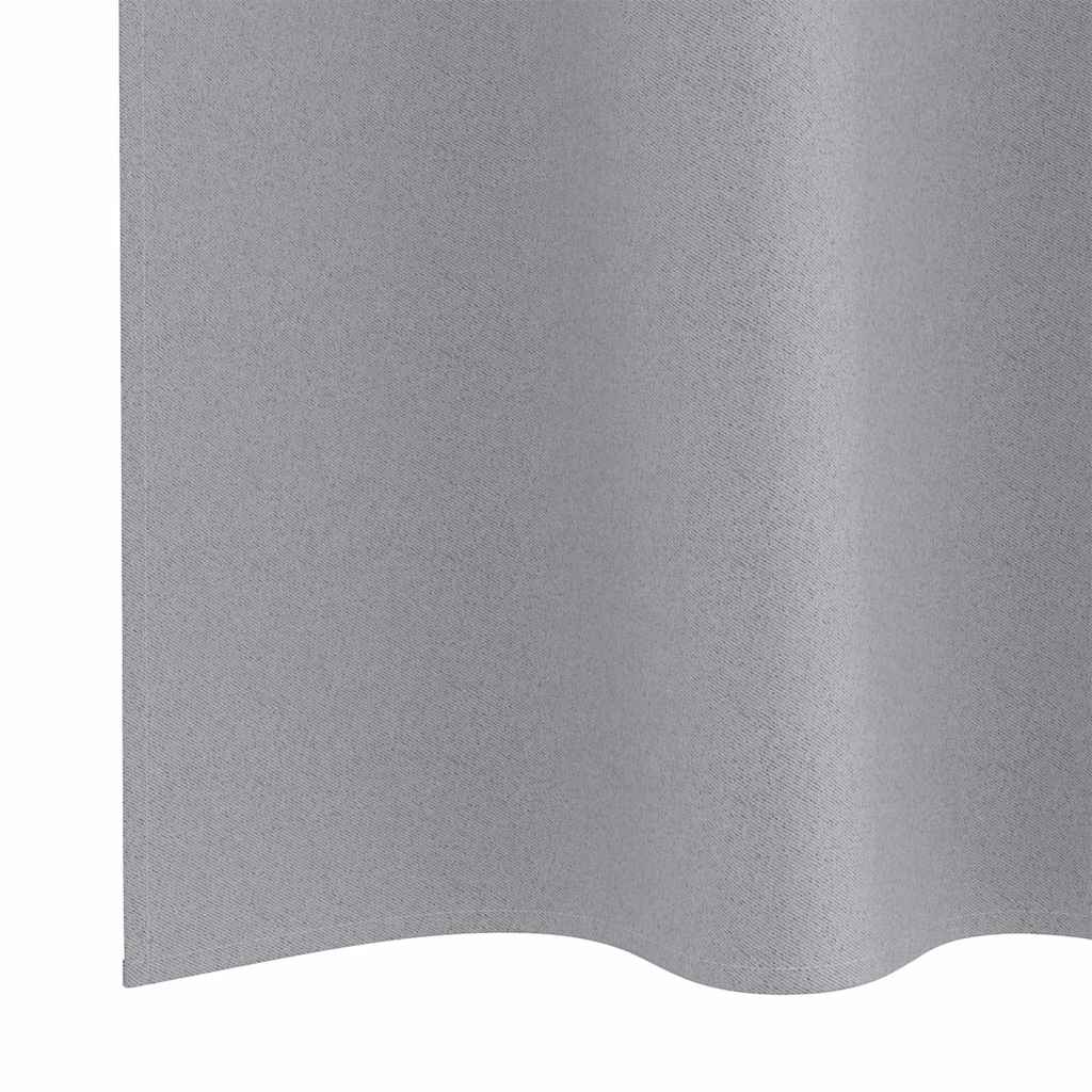vidaXL Blackout Curtains with Rings 2 pcs Light Grey 175 x 140 cm