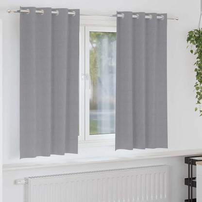 vidaXL Blackout Curtains with Rings 2 pcs Light Grey 175 x 140 cm
