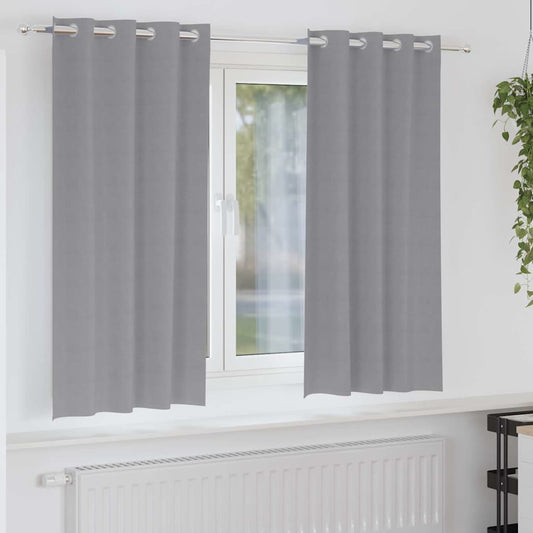 vidaXL Blackout Curtains with Rings 2 pcs Light Grey 175 x 140 cm