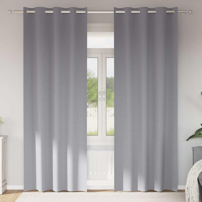 vidaXL Blackout Curtains with Rings 2 pcs Light Grey 225 x 140 cm