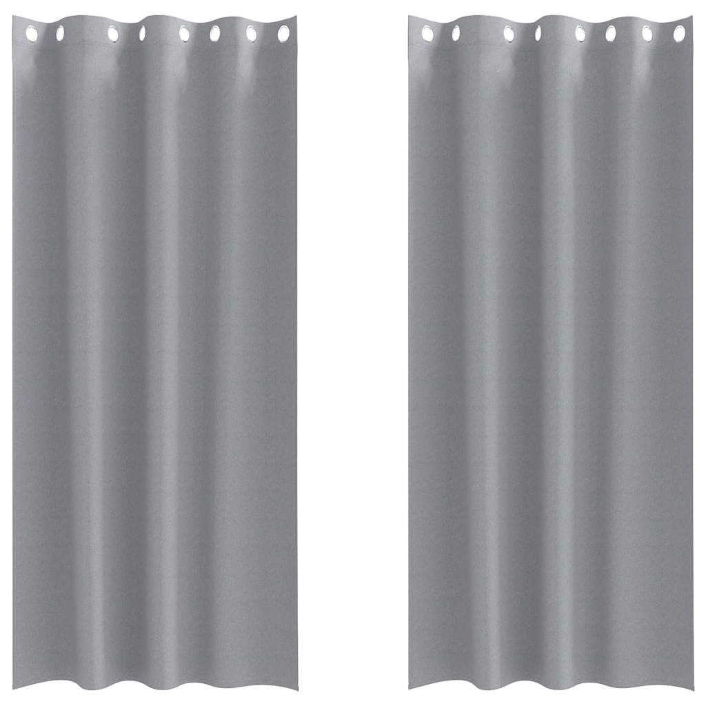 vidaXL Blackout Curtains with Rings 2 pcs Light Grey 260 x 140 cm