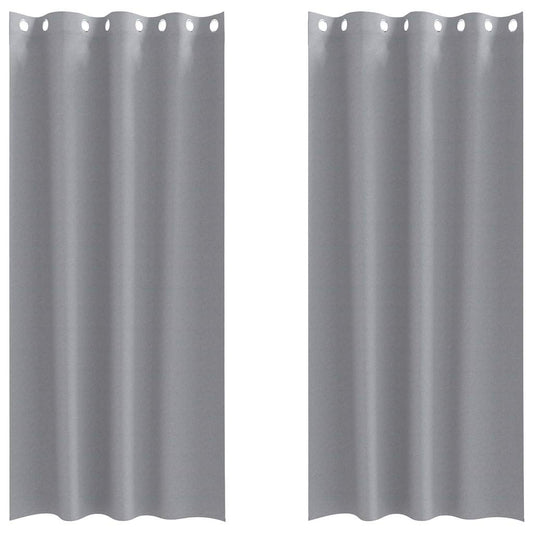 vidaXL Blackout Curtains with Rings 2 pcs Light Grey 260 x 140 cm
