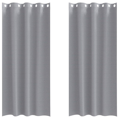 vidaXL Blackout Curtains with Rings 2 pcs Light Grey 260 x 140 cm