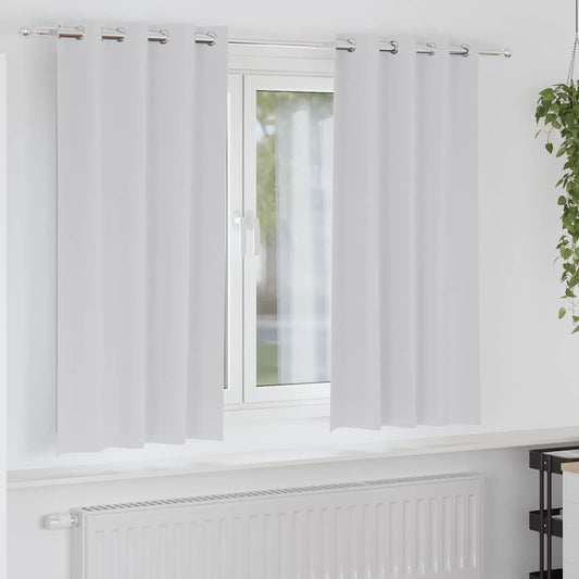vidaXL Blackout Curtains with Rings 2 pcs Pale Grey 175 x 140 cm