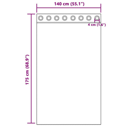 vidaXL Blackout Curtains with Rings 2 pcs Pale Grey 175 x 140 cm
