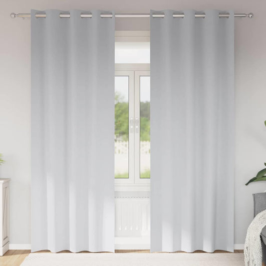 vidaXL Blackout Curtains with Rings 2 pcs Pale Grey 260 x 140 cm