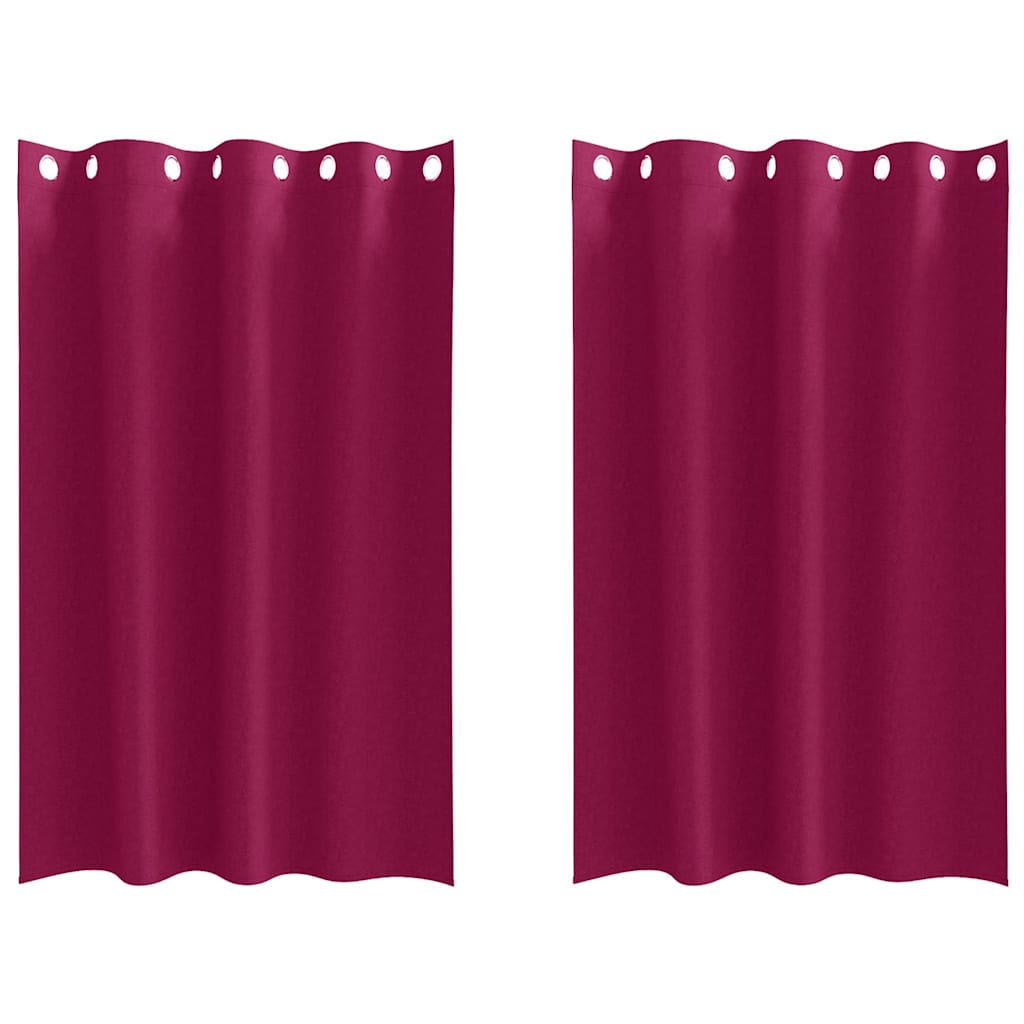 vidaXL Blackout Curtains with Rings 2 pcs Wine Red 175 x 140 cm