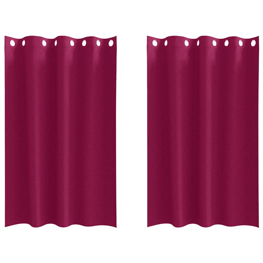 vidaXL Blackout Curtains with Rings 2 pcs Wine Red 175 x 140 cm