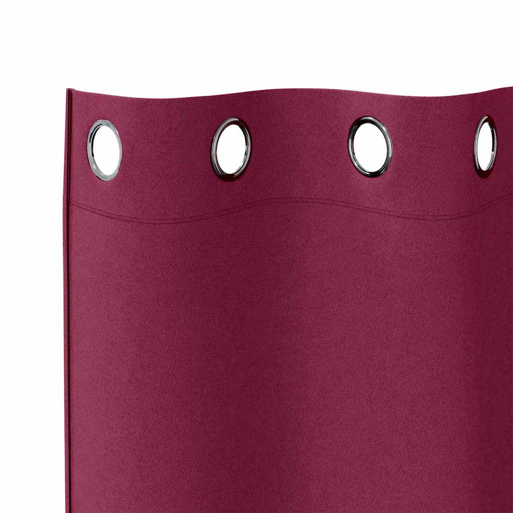 vidaXL Blackout Curtains with Rings 2 pcs Wine Red 245 x 140 cm