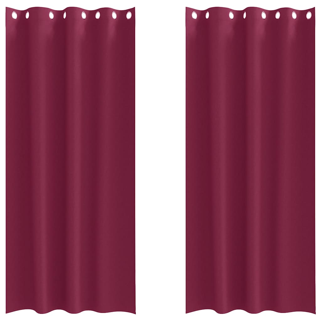vidaXL Blackout Curtains with Rings 2 pcs Wine Red 245 x 140 cm