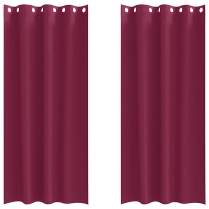 vidaXL Blackout Curtains with Rings 2 pcs Wine Red 245 x 140 cm