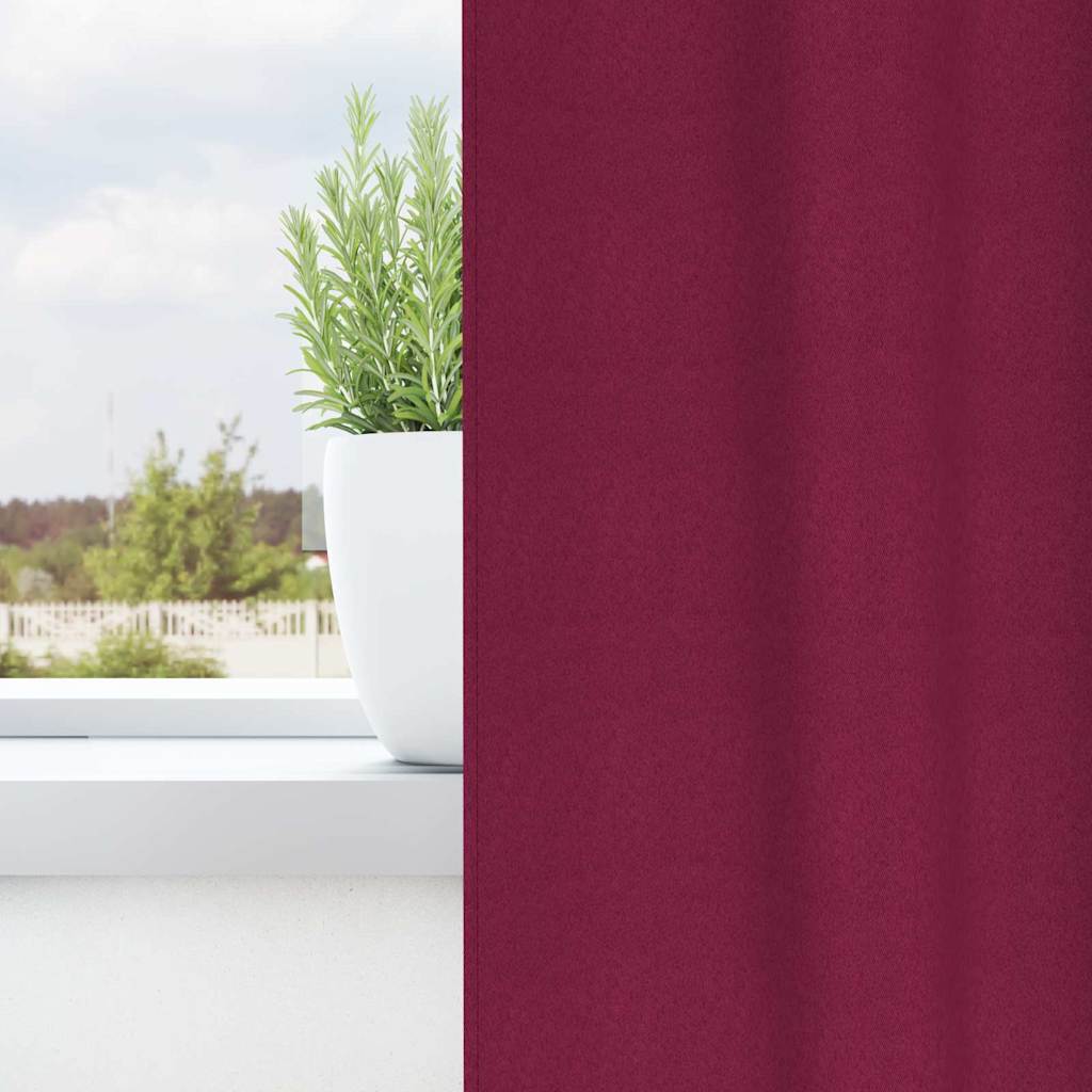vidaXL Blackout Curtains with Rings 2 pcs Wine Red 260 x 140 cm