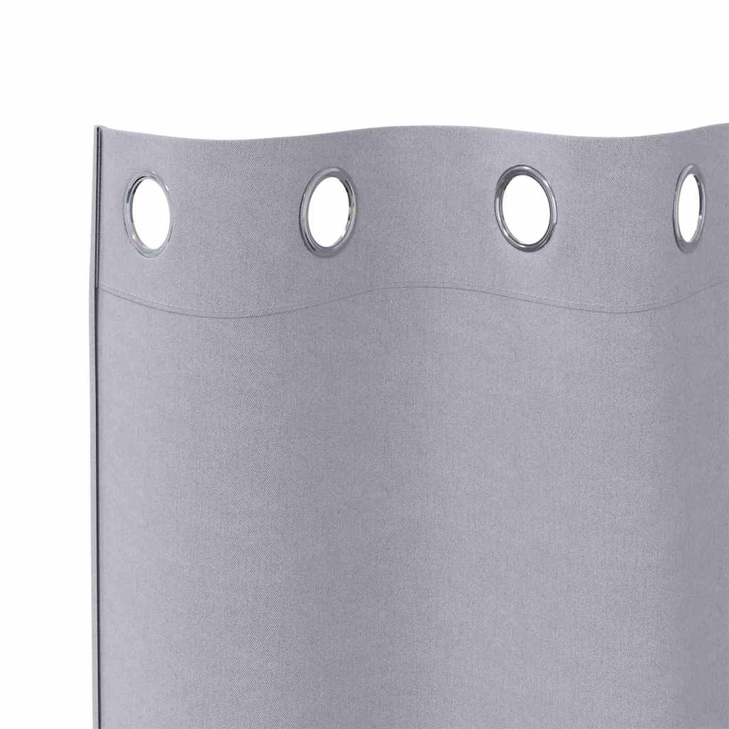 vidaXL Blackout Curtains with Rings 2 pcs Metal Grey 260 x 140 cm