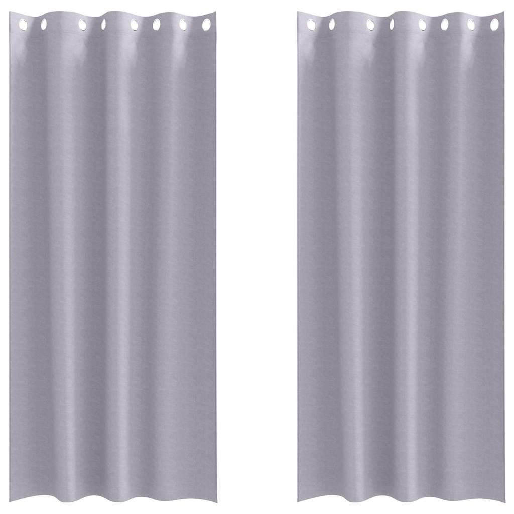 vidaXL Blackout Curtains with Rings 2 pcs Metal Grey 260 x 140 cm