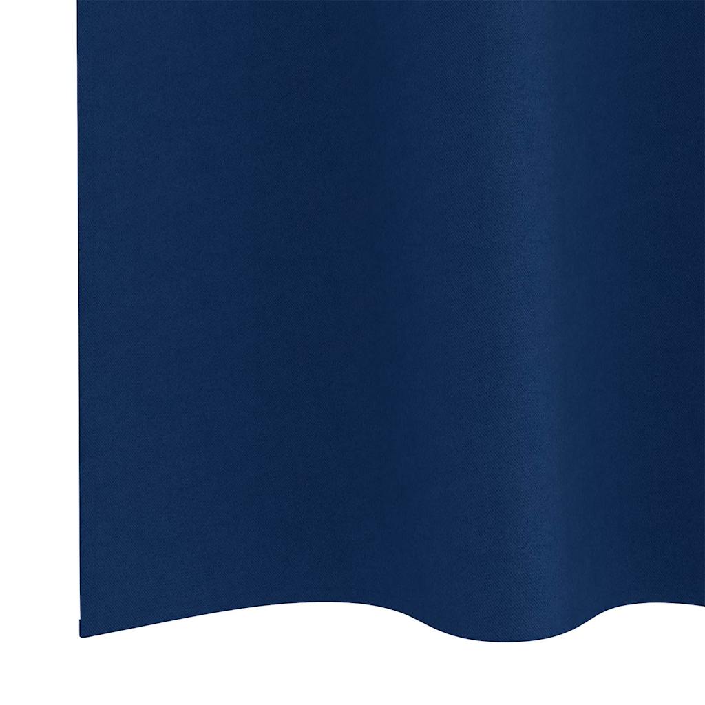 vidaXL Blackout Curtains with Rings 2 pcs Dark Blue 245 x 140 cm