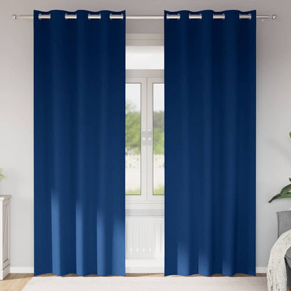 vidaXL Blackout Curtains with Rings 2 pcs Dark Blue 245 x 140 cm