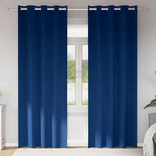 vidaXL Blackout Curtains with Rings 2 pcs Dark Blue 245 x 140 cm