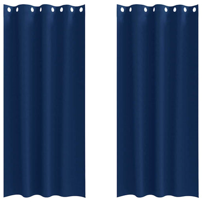 vidaXL Blackout Curtains with Rings 2 pcs Dark Blue 245 x 140 cm