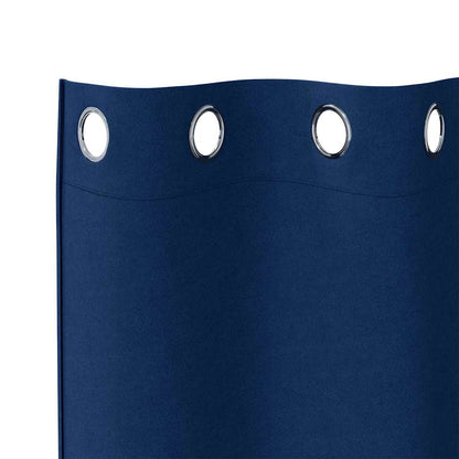 vidaXL Blackout Curtains with Rings 2 pcs Dark Blue 260 x 140 cm