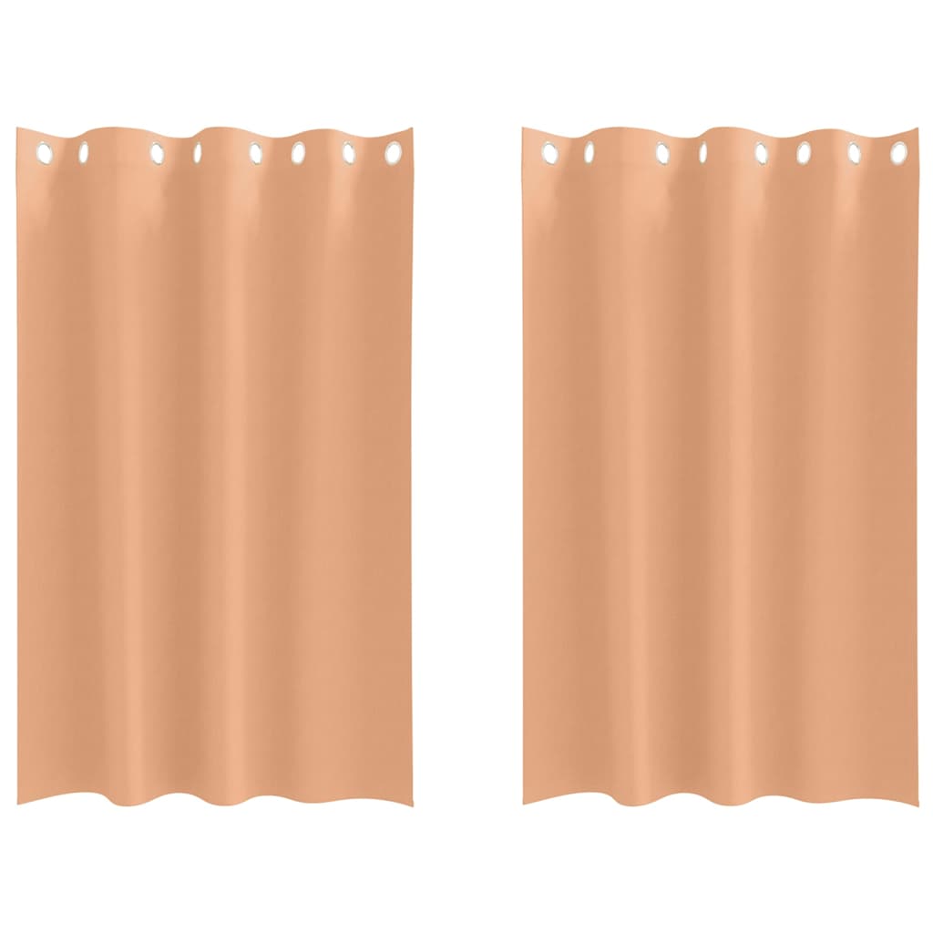 vidaXL Blackout Curtains with Rings 2 pcs Light Brown 175 x 140 cm