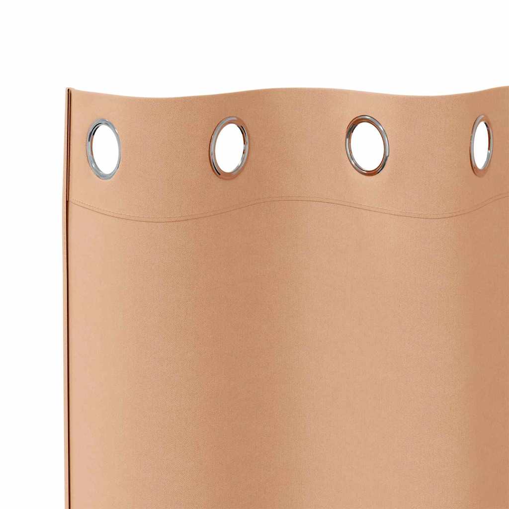 vidaXL Blackout Curtains with Rings 2 pcs Light Brown 225 x 140 cm