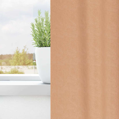 vidaXL Blackout Curtains with Rings 2 pcs Light Brown 225 x 140 cm