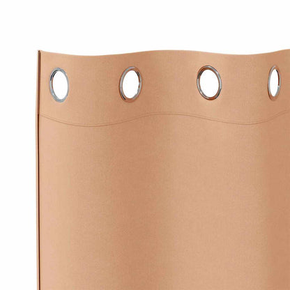 vidaXL Blackout Curtains with Rings 2 pcs Light Brown 245 x 140 cm